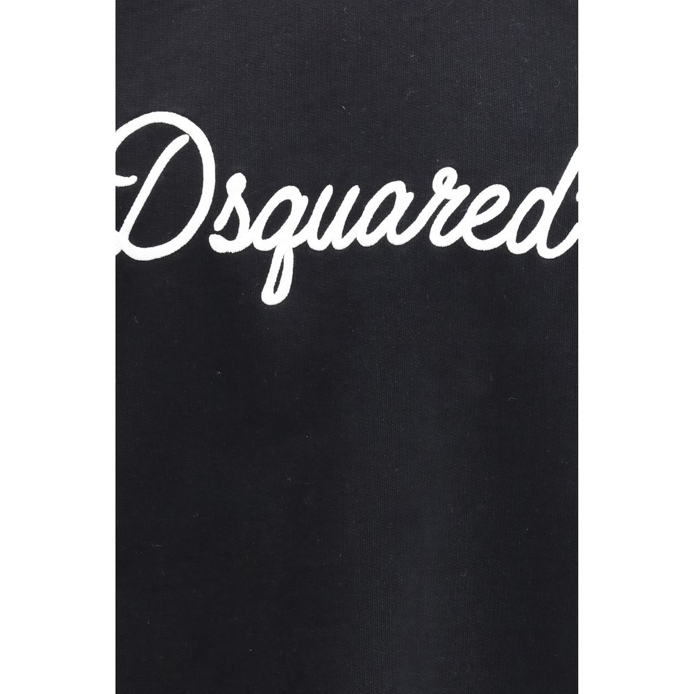 Indulge in the Dsquared² Black Cotton Sweatshirt, a luxurious blend of comfort and style, crafted from 100% cotton for an effortless urban elegance.