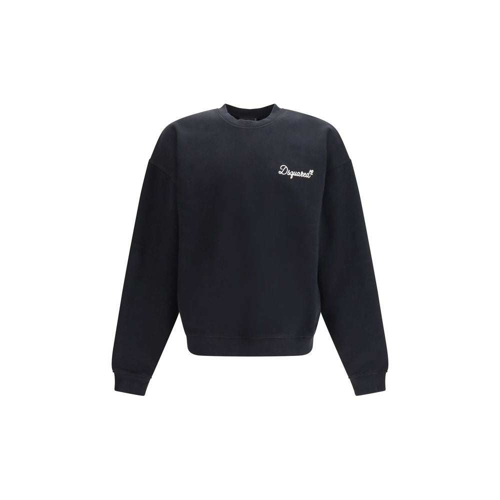 Elevate your wardrobe with the Dsquared² Black Cotton Sweatshirt from the SS26 collection, a masterpiece of luxurious comfort and timeless elegance crafted from premium cotton.