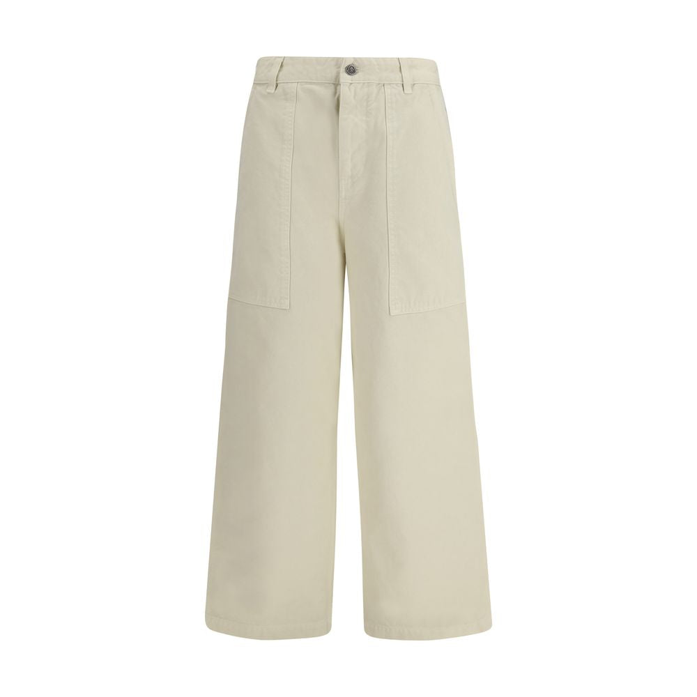 Moncler Beige Cotton Casual Pants - Luxury Trousers for Elegance