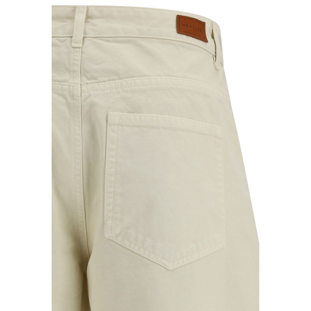 Moncler Beige Cotton Casual Pants - Luxury Trousers for Elegance