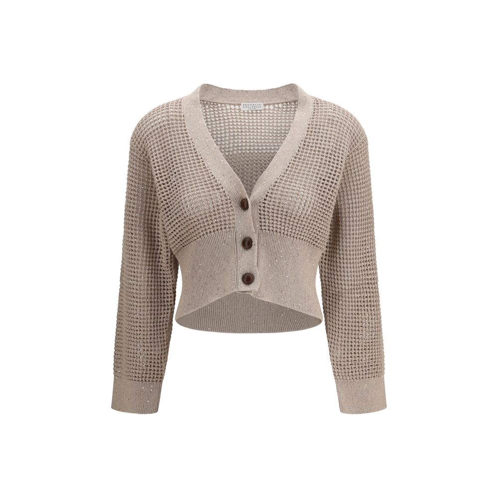 Brunello Cucinelli Beige Cotton Cardigan - Timeless Luxury Elegance