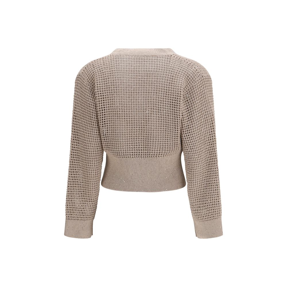 Brunello Cucinelli Beige Cotton Cardigan - Timeless Luxury Elegance