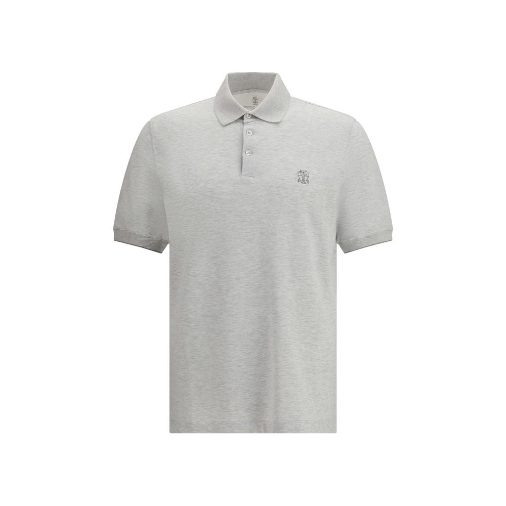 Elevate your wardrobe with the Brunello Cucinelli Gray Cotton Polo Shirt, a masterpiece of Italian craftsmanship in 100% cotton, embodying timeless elegance and sophistication.