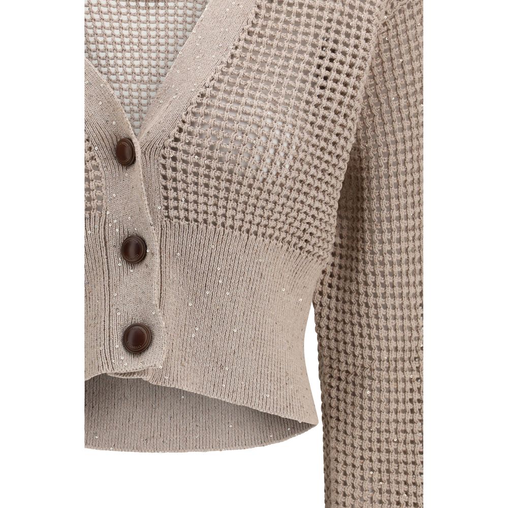 Brunello Cucinelli Beige Cotton Cardigan - Luxury Elegance Redefined