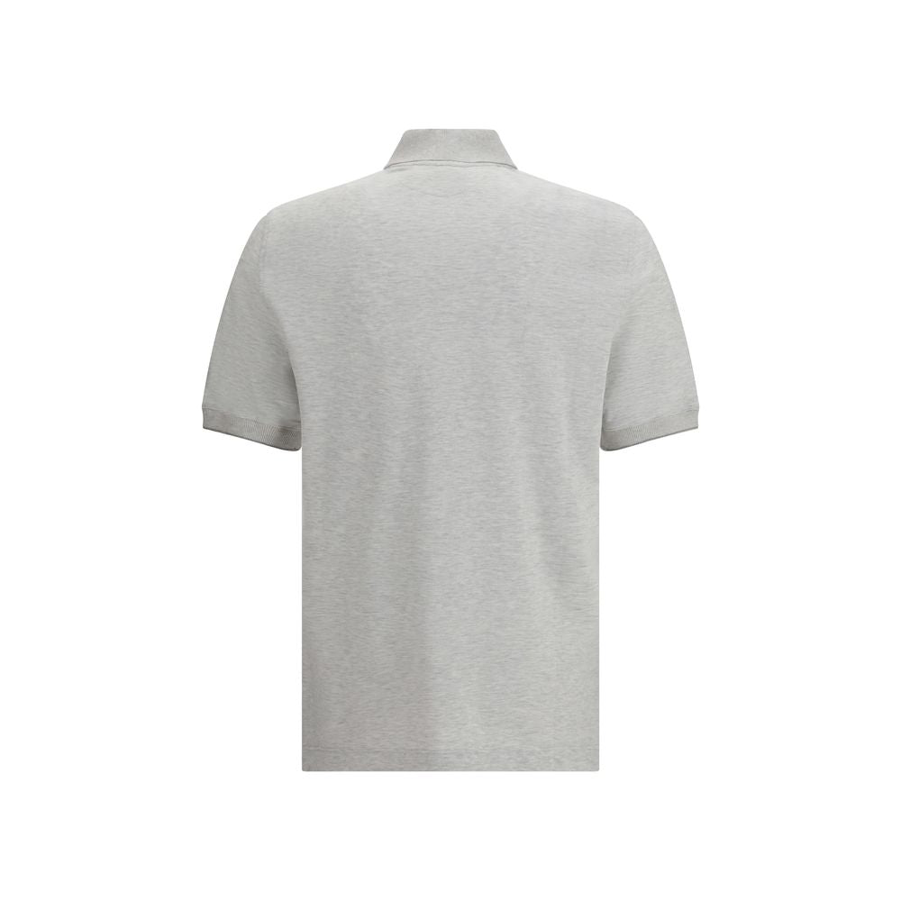 Elevate your wardrobe with the Brunello Cucinelli Gray Cotton Polo Shirt, a masterpiece of Italian craftsmanship, embodying timeless elegance and refined sophistication.