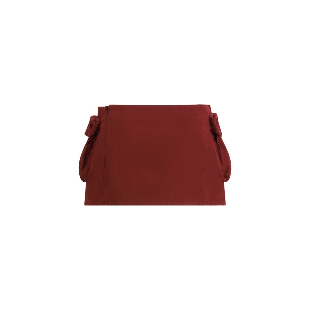 Miu Miu Bordeaux Cotton Mini Skirt - Timeless Luxury Elegance