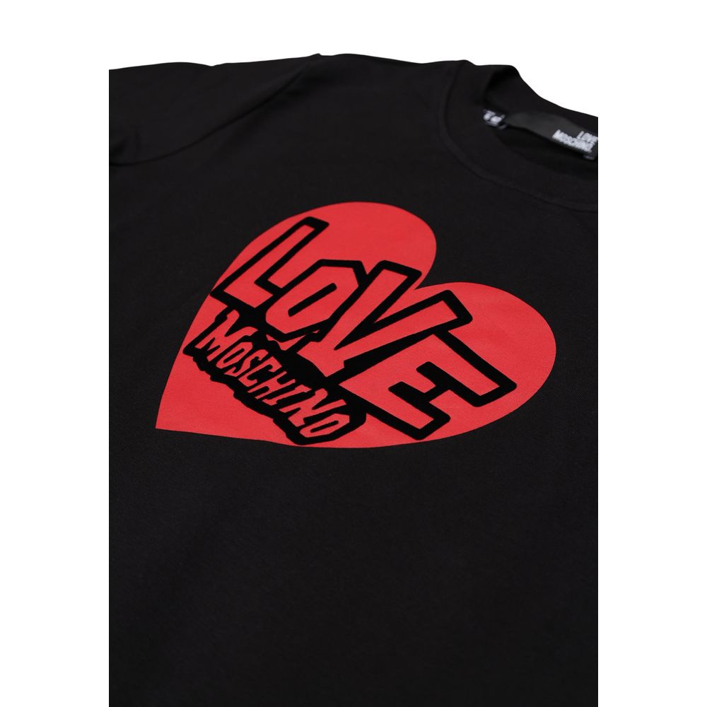 Love Moschino Black Cotton Sweatshirt - Effortless Luxe Comfort