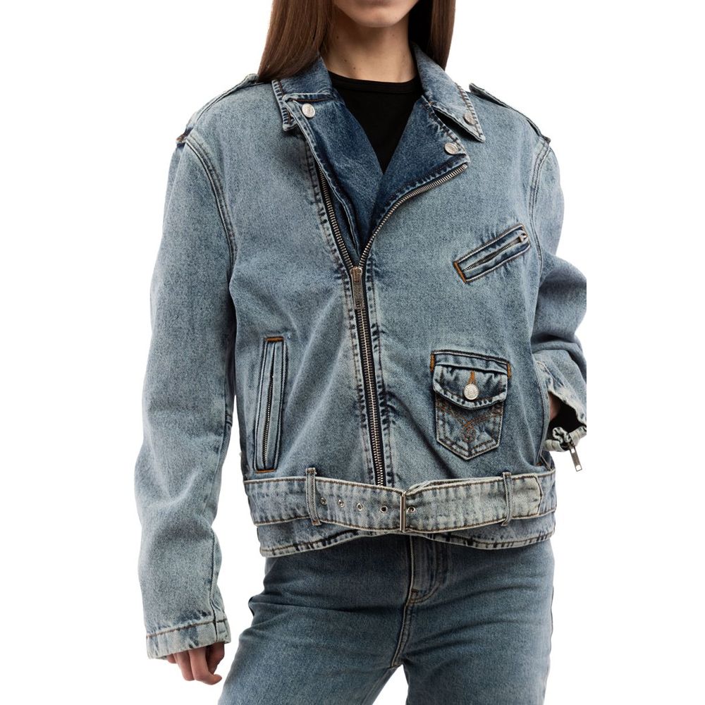 Elevate your style with the Moschino Multicolor Cotton Denim Jacket, a luxurious statement piece crafted from premium cotton, designed for confident self-expression and timeless elegance.