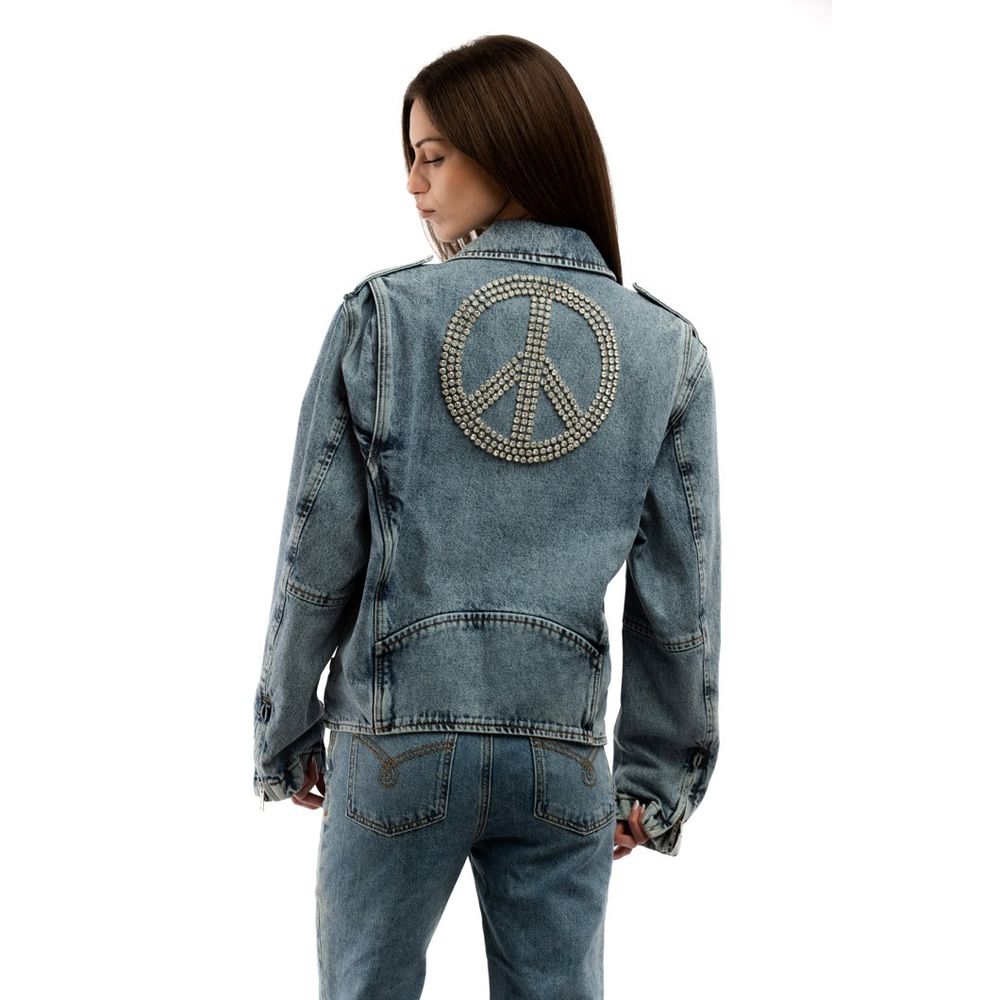 Elevate your style with the Moschino Multicolor Cotton Denim Jacket, a luxurious statement piece crafted from premium cotton, embodying high fashion and individuality.