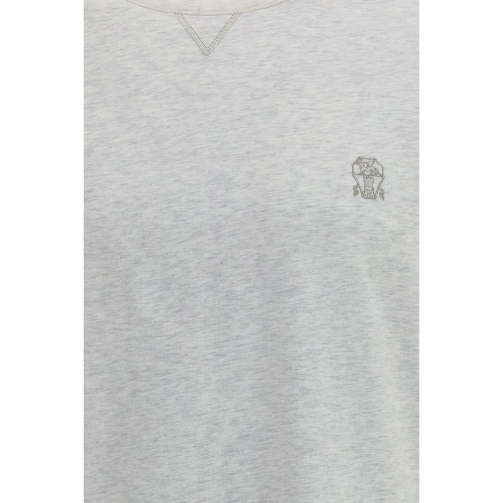 Brunello Cucinelli Gray Cotton T-Shirt | Designer Minimalism