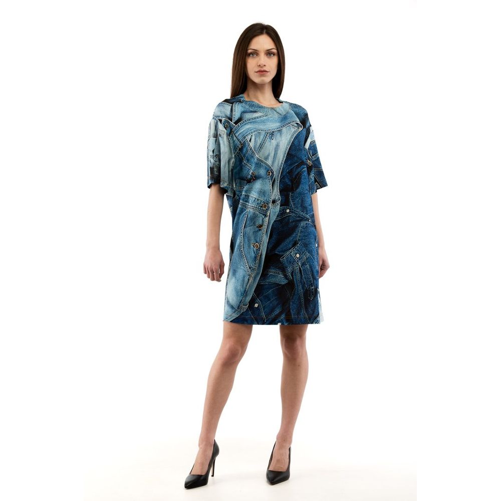 Indulge in the Moschino Multicolor Viscose Casual Dress, a luxurious blend of 95% viscose and 5% elastane, embodying elegance and comfort for the discerning fashion connoisseur.