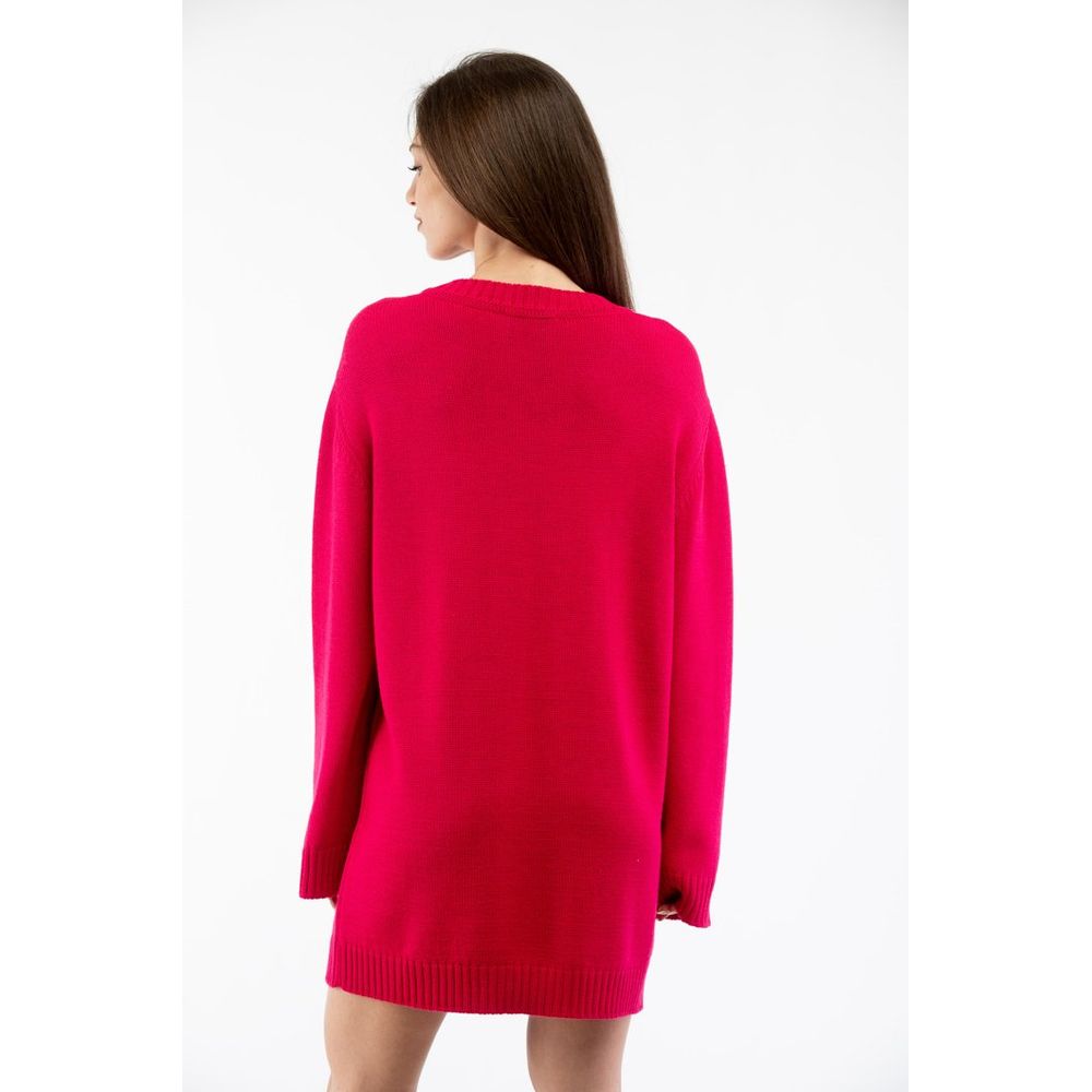 Elevate your wardrobe with the Moschino Fuchsia Wool Casual Dress, a luxurious blend of wool and acrylic, embodying exquisite craftsmanship and timeless elegance for any occasion.