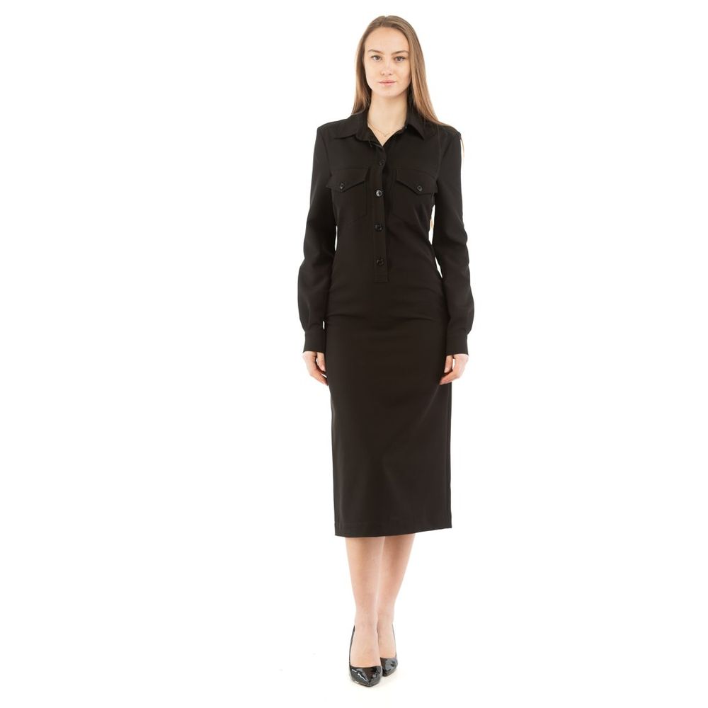 Experience the allure of Moschino's Black Polyester Casual Dress, where expert craftsmanship meets luxurious comfort, perfect for any sophisticated occasion.