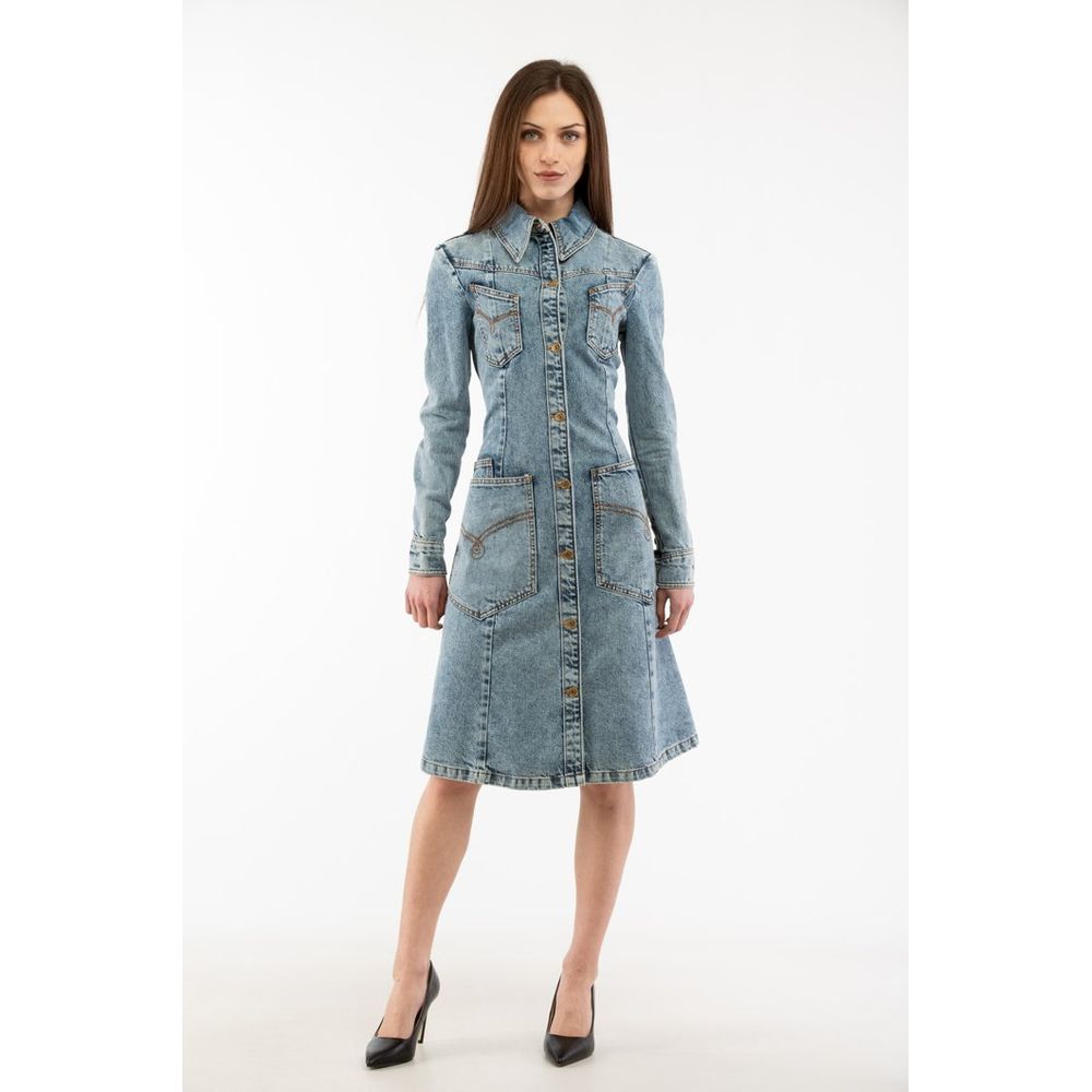Discover the Moschino Multicolor Cotton Casual Dress, a luxurious A-line masterpiece crafted from 100% cotton, embodying Italian elegance for every occasion.