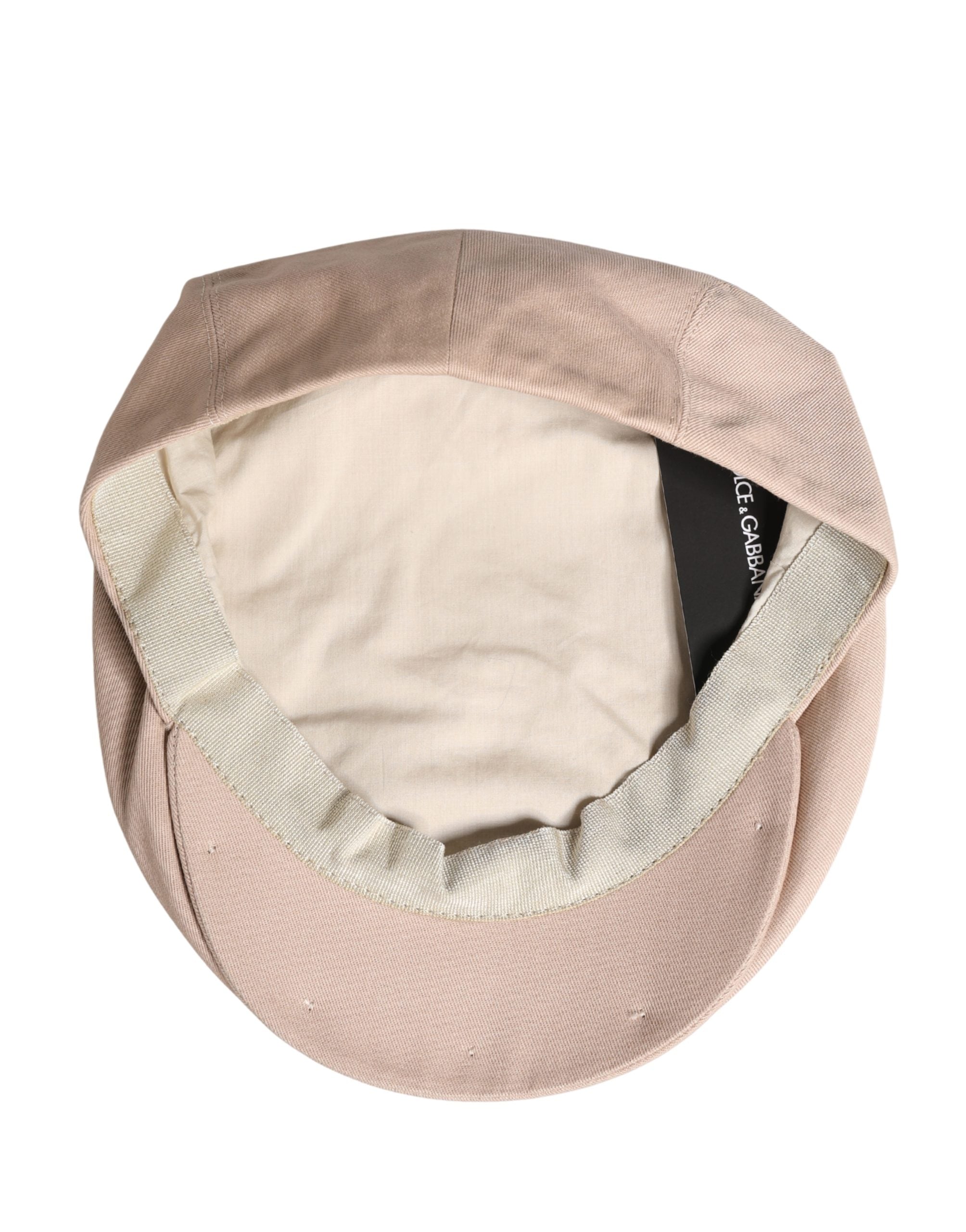 Dolce & Gabbana Beige Cotton Newsboy Hat - Timeless Luxury