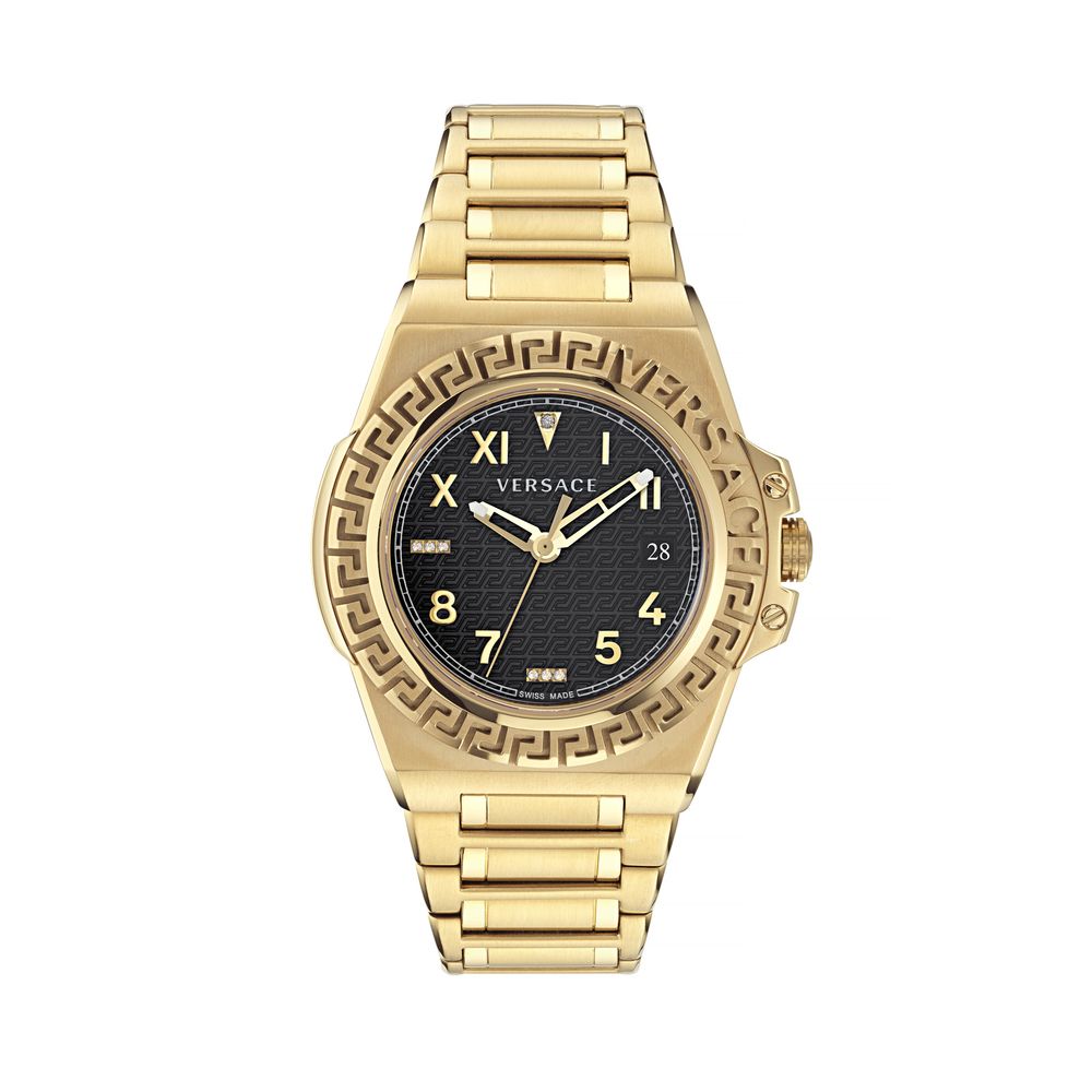 Discover the Versace Gold Stainless Steel Dress Watch, a timeless masterpiece that embodies luxury and sophistication, perfect for elevating any occasion.