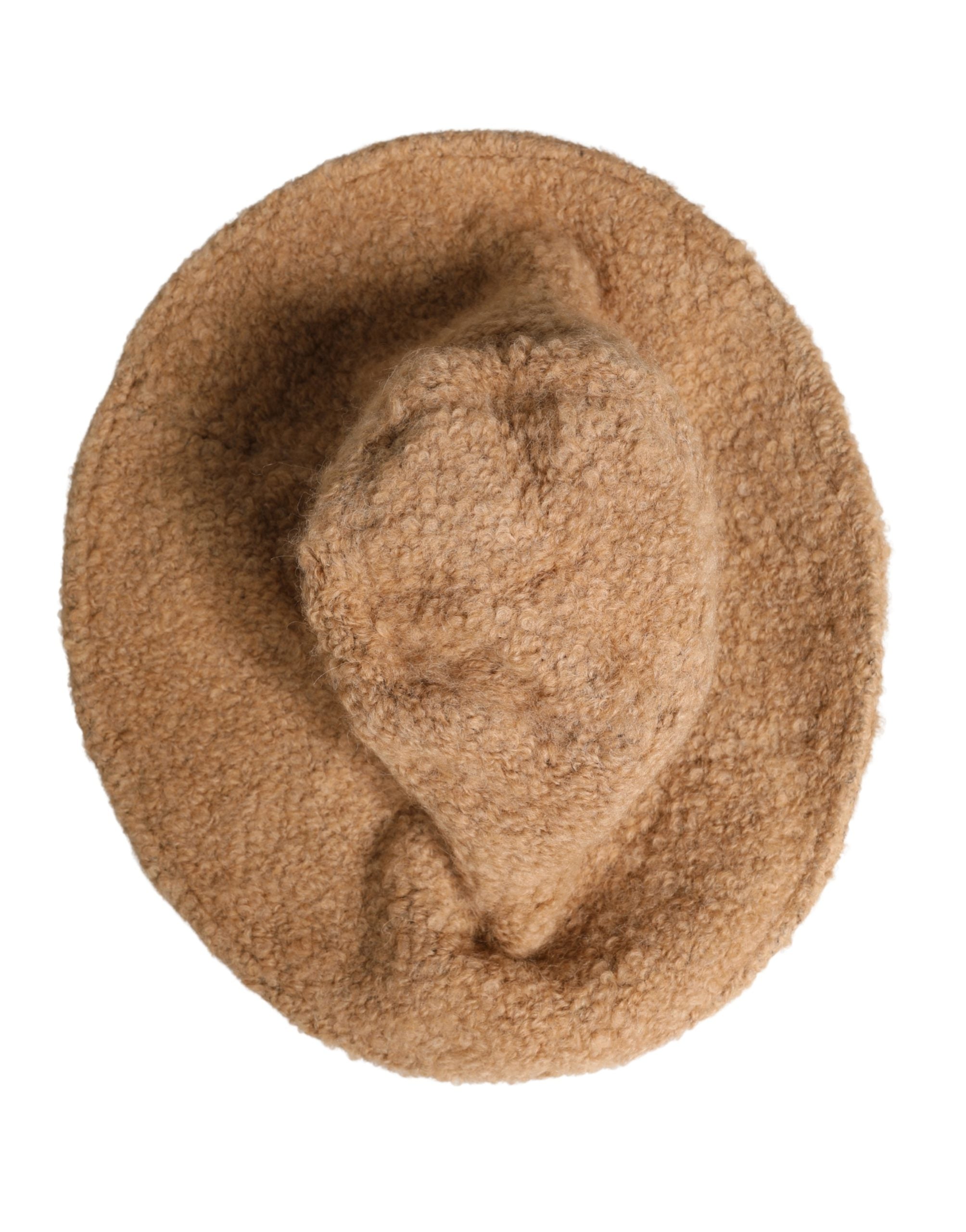 Indulge in the exquisite Dolce & Gabbana Beige Virgin Wool Capello Hat, a timeless blend of luxury and warmth, crafted in Italy for the discerning fashion connoisseur.