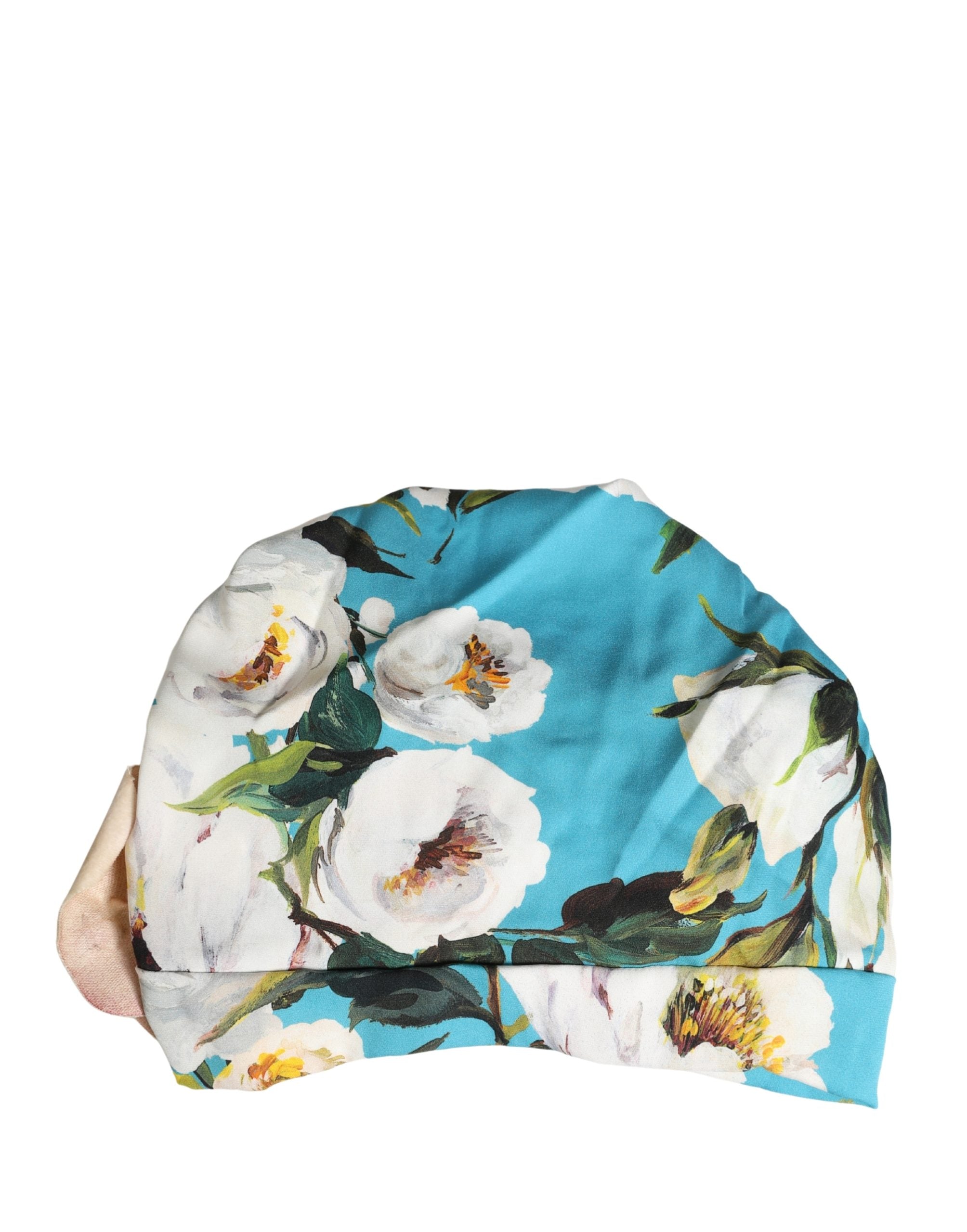 Dolce & Gabbana Blue Floral Motif Turban Headwear Women Hat