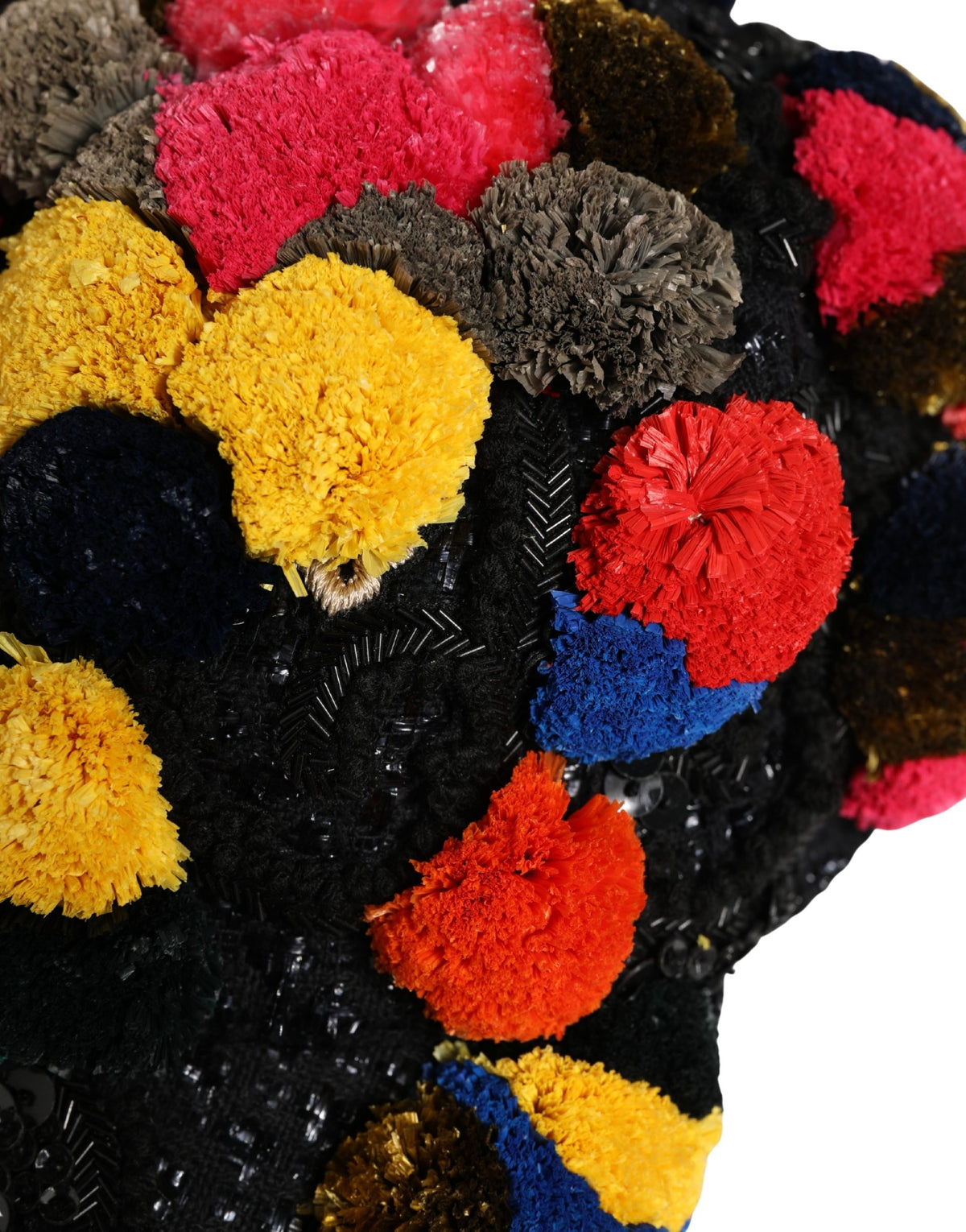 Indulge in the exquisite Dolce & Gabbana Multicolor Pom Poms Sequin Embellishment Hat, a luxurious blend of artistry and playful elegance, crafted for the discerning individual.