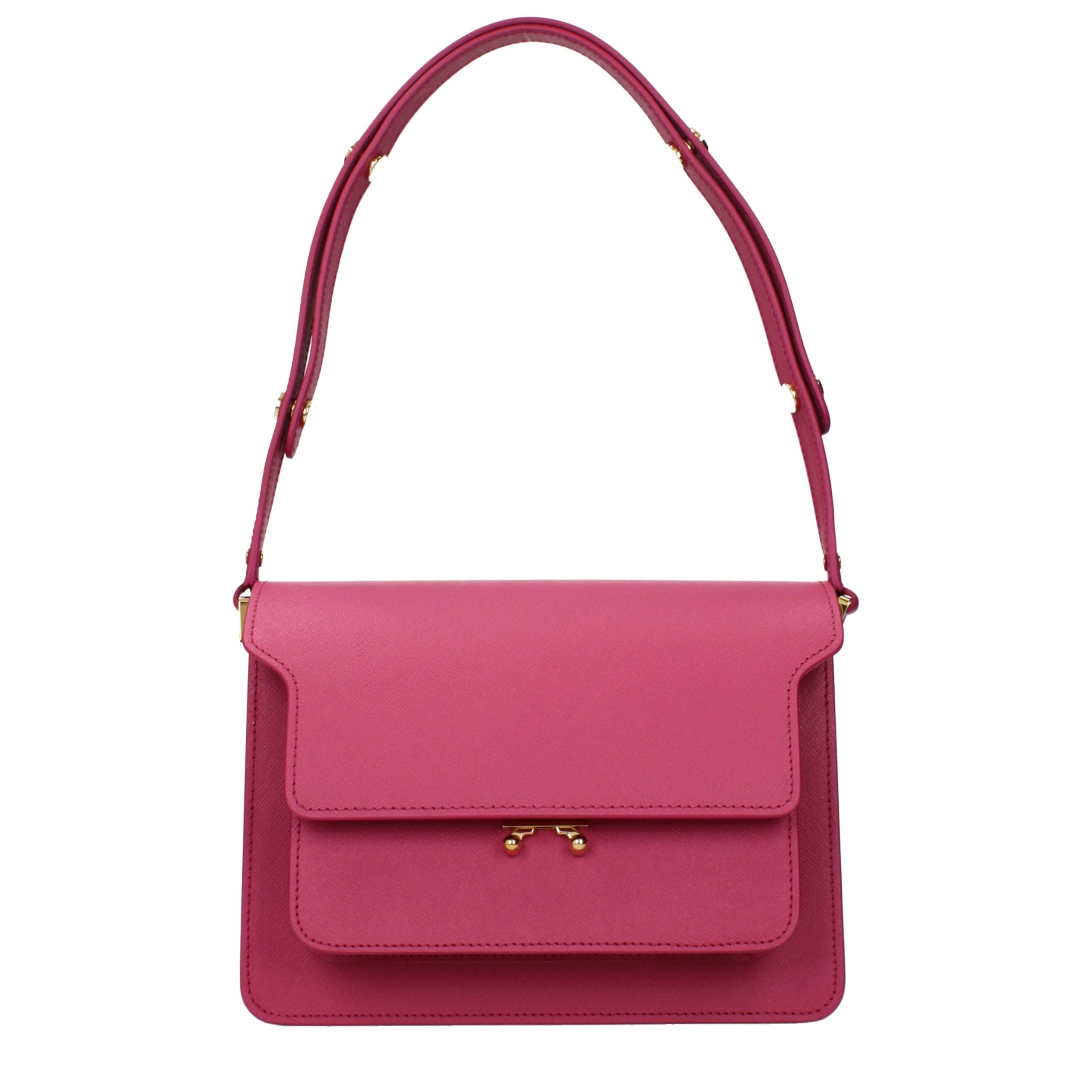 Elevate your style with the Marni Pink Leather Shoulder Bag, a luxurious fuchsia masterpiece that embodies sophistication and timeless elegance.