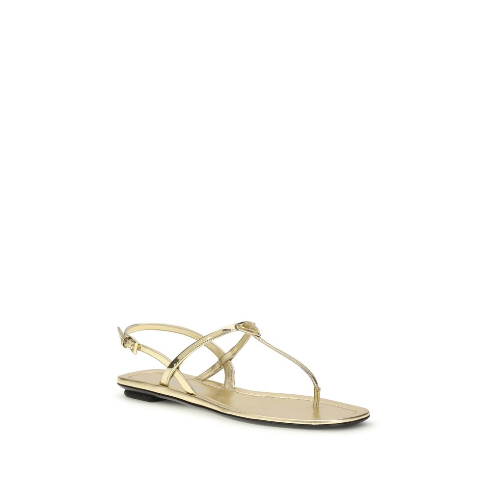 Prada Silver Calf Leather Flat Sandals - Elevate Your Elegance