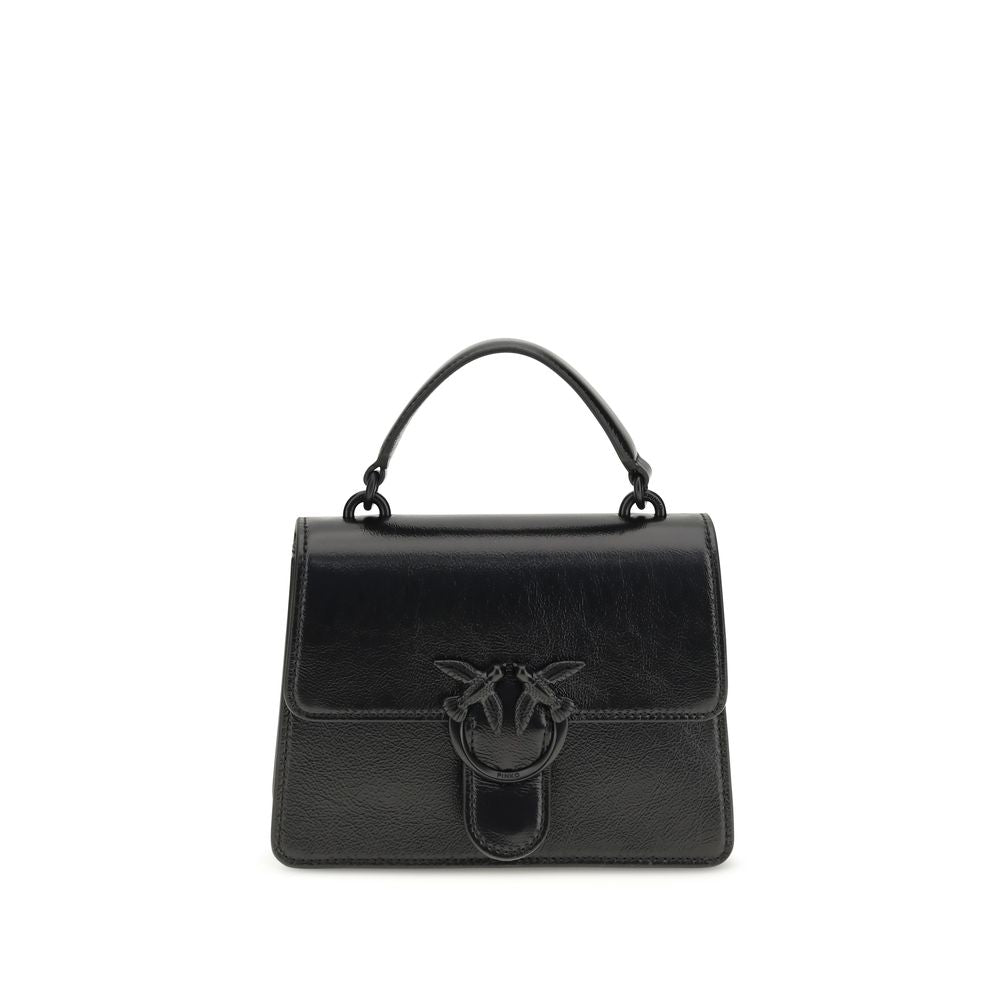 PINKO Black Calf Leather Bos Taurus Shoulder Bag - Timeless Luxury