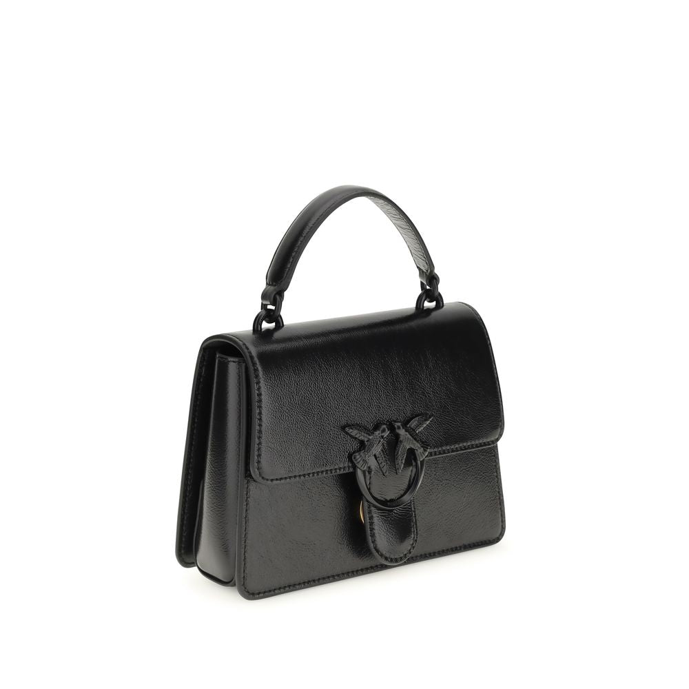 PINKO Black Calf Leather Bos Taurus Shoulder Bag - Timeless Luxury