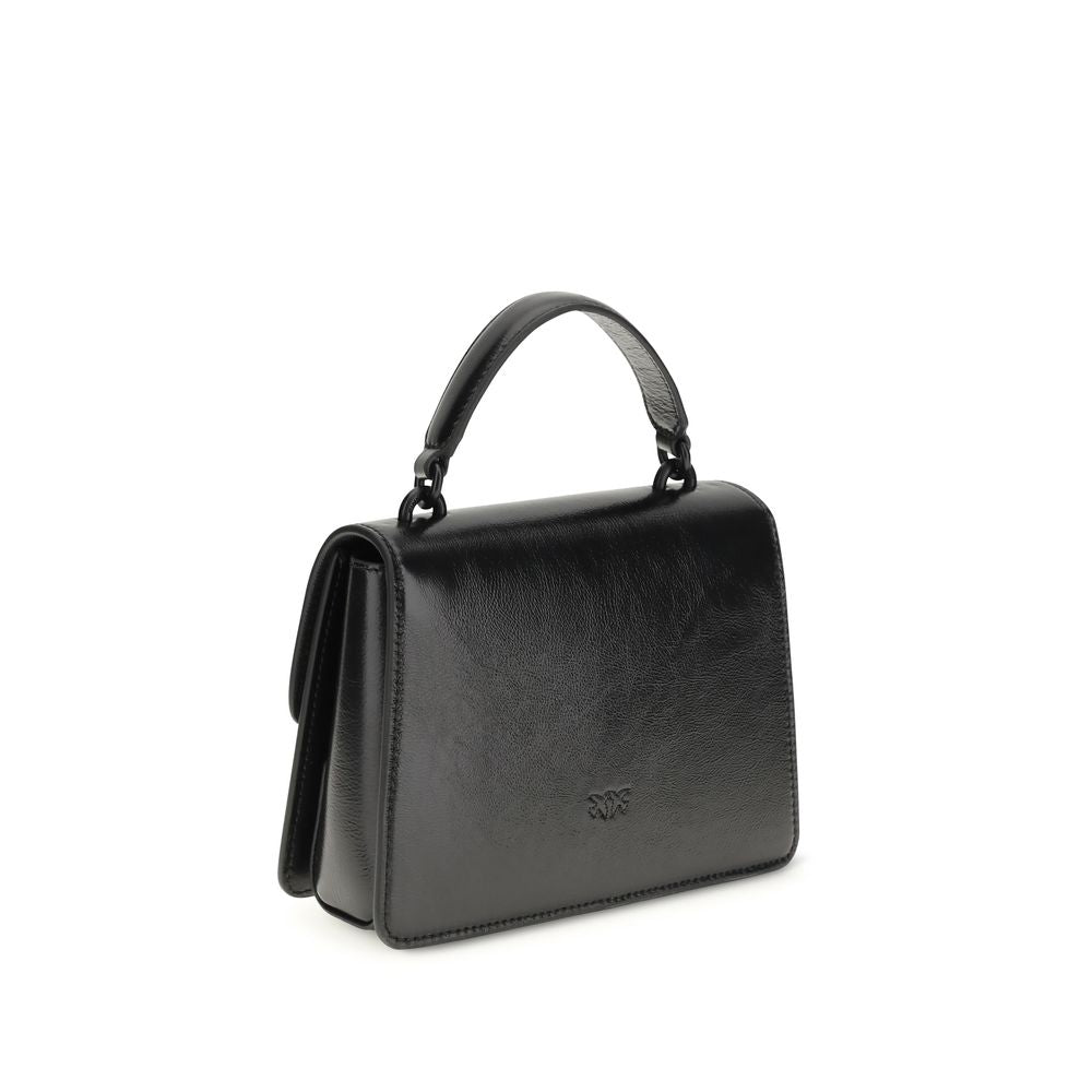 PINKO Black Calf Leather Bos Taurus Shoulder Bag - Timeless Luxury