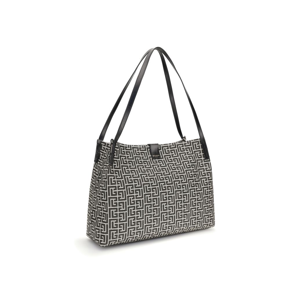 Balmain Black Cotton Shoulder Bag - Luxury Tote for Everyday Elegance