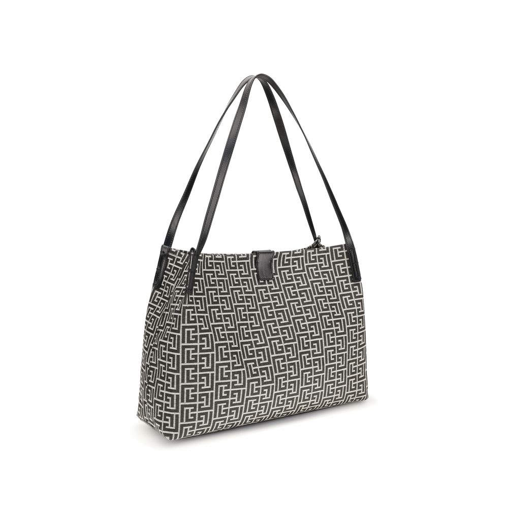 Balmain Black Cotton Shoulder Bag - Luxury Everyday Elegance