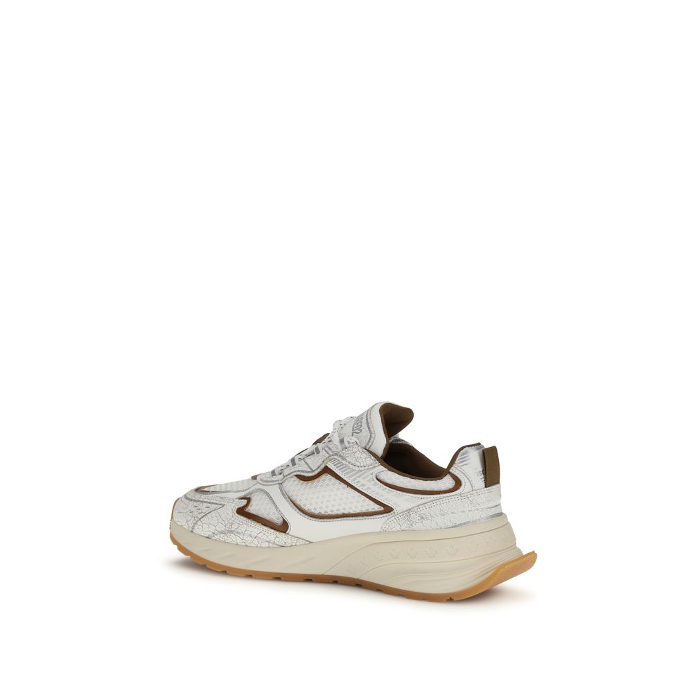 Dsquared² White Calf Leather Athletic Sneakers - Artisanal Luxury