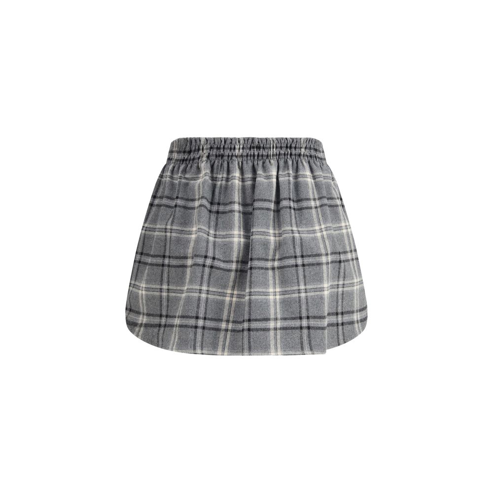 Miu Miu Gray Cotton Mini Skirt - Timeless Luxury for the Modern Sophisticate