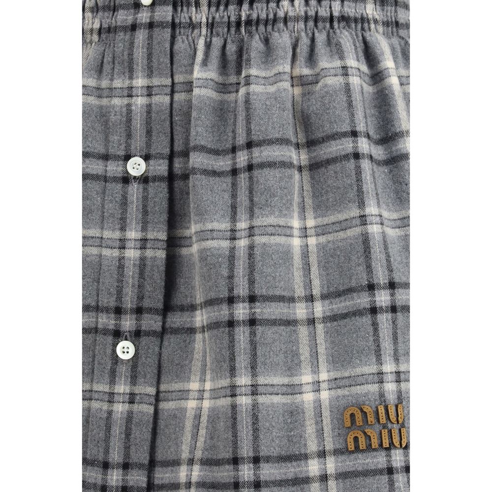 Miu Miu Gray Cotton Mini Skirt - Timeless Luxury for All