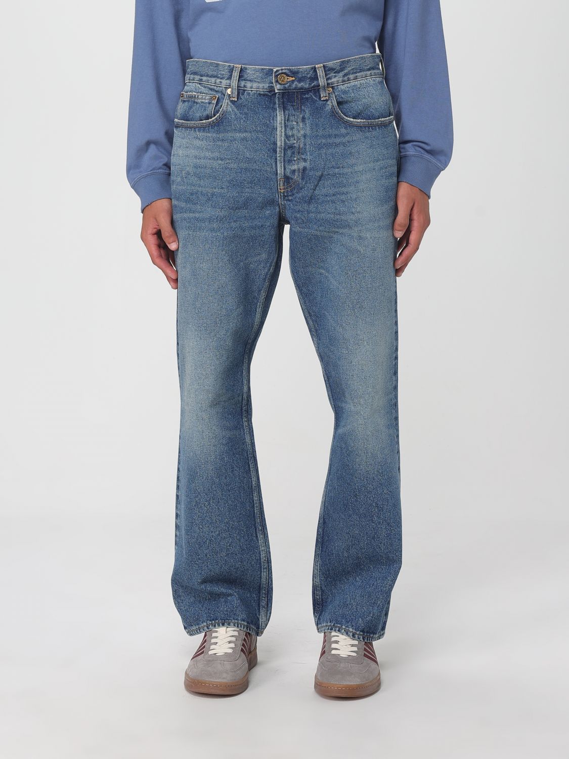 Golden Goose Blue Cotton Flared Jeans - Designer Luxury Denim