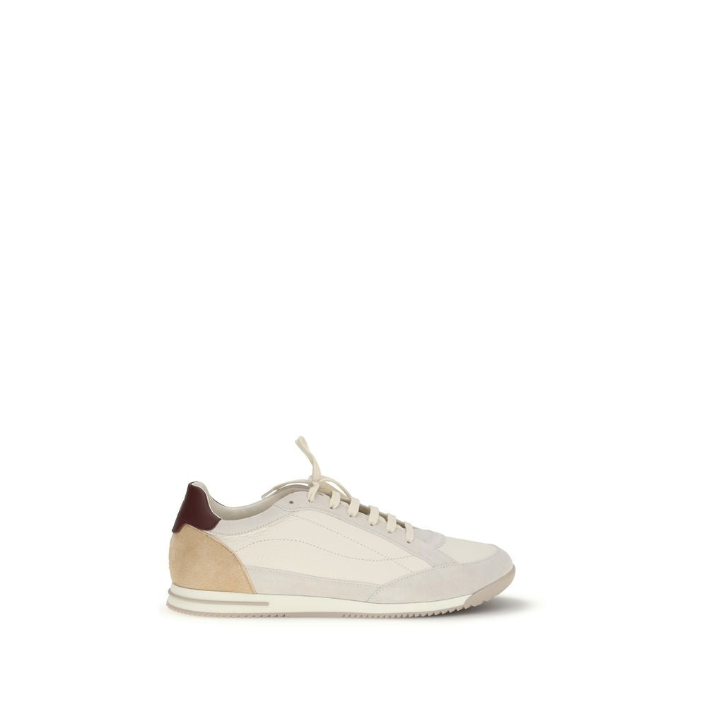 Brunello Cucinelli Beige Calf Leather Sneakers - Luxury Redefined