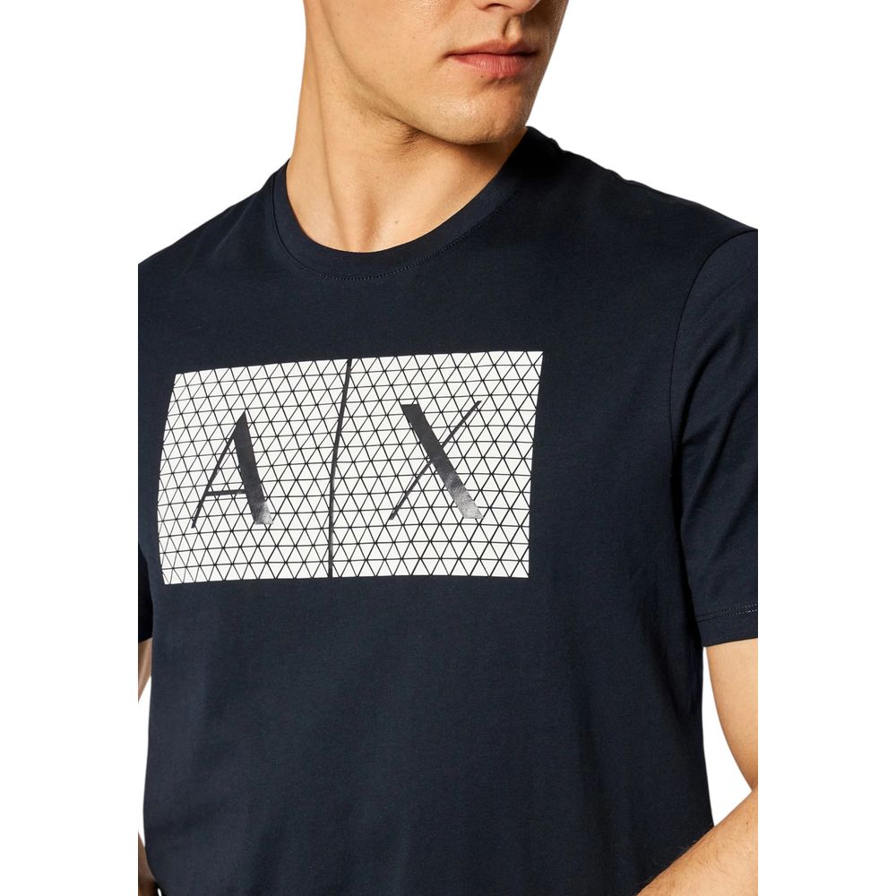Indulge in the Armani Exchange Blue Cotton T-Shirt, a luxurious essential crafted from 100% cotton, perfect for effortless elegance in every moment.