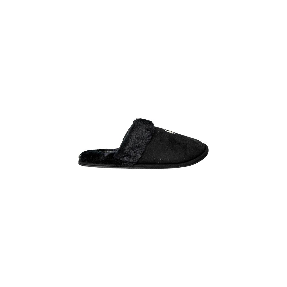 Ralph Lauren Black Polyester Slippers - Luxurious Comfort Redefined