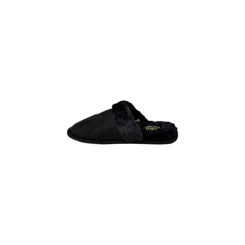Ralph Lauren Black Polyester Slippers - Luxurious Comfort Redefined