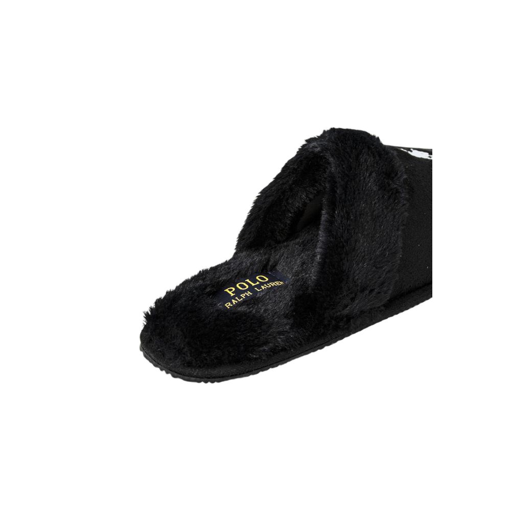 Ralph Lauren Black Polyester Slippers - Luxurious Comfort Redefined