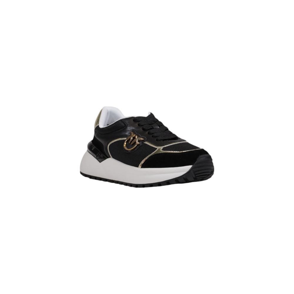 Indulge in the opulence of PINKO Black Leather Low Top Sneakers, where exquisite craftsmanship meets luxury comfort, perfect for the discerning modern individual.