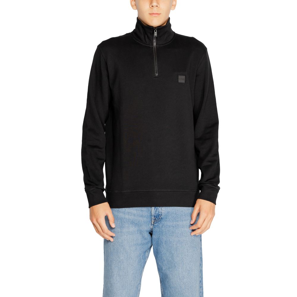 Hugo Boss Black Cotton Sweatshirt - Artisanal Luxury Elegance