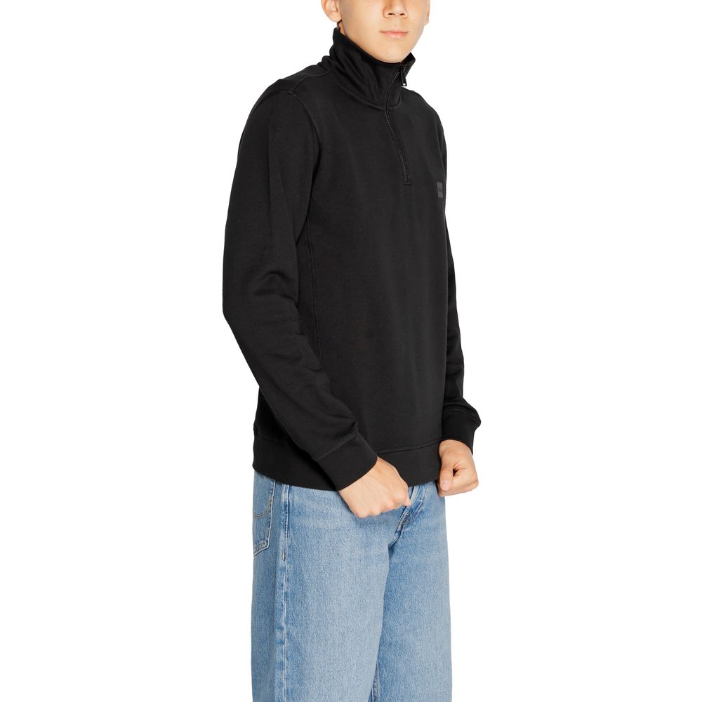 Hugo Boss Black Cotton Sweatshirt - Designer Luxury Essential