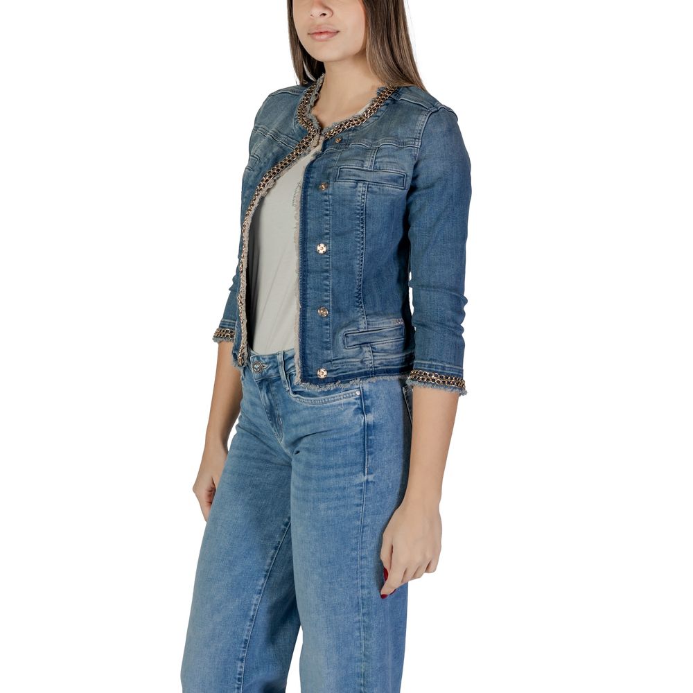 Liu Jo Light Blue Denim Jacket - Artisanal Luxury Fashion