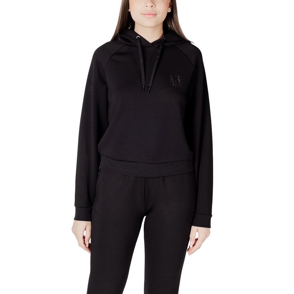 Armani Exchange Black Viscose Hoodie