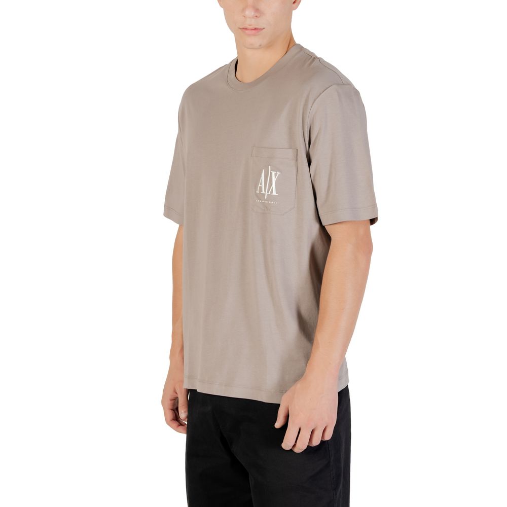 Indulge in the luxurious comfort of Armani Exchange's Brown Cotton Sportswear T-Shirt, crafted from 100% pure cotton for a refined, contemporary style that elevates every occasion.