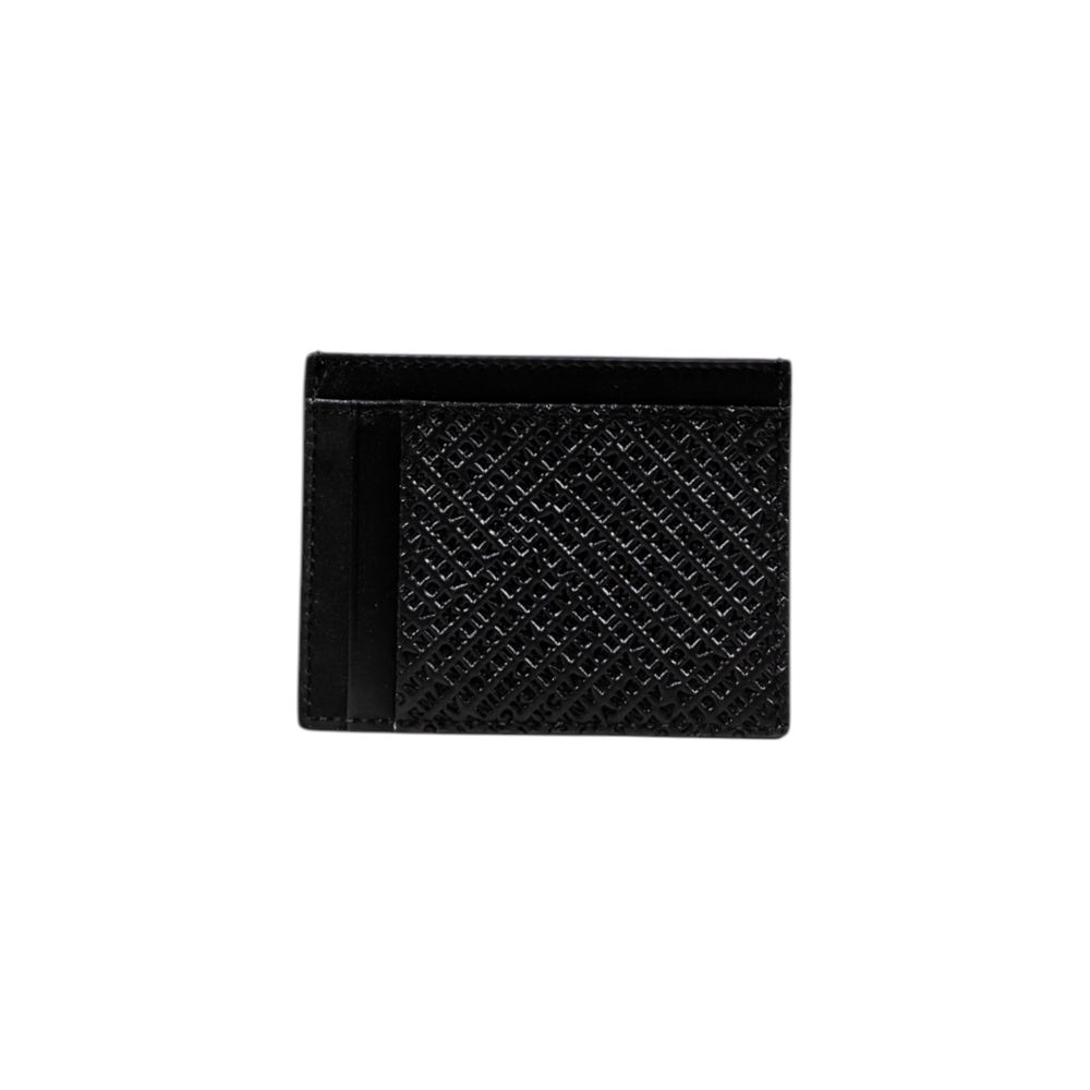 Armani Exchange Black Leather Cardholder - Timeless Luxury Accessory