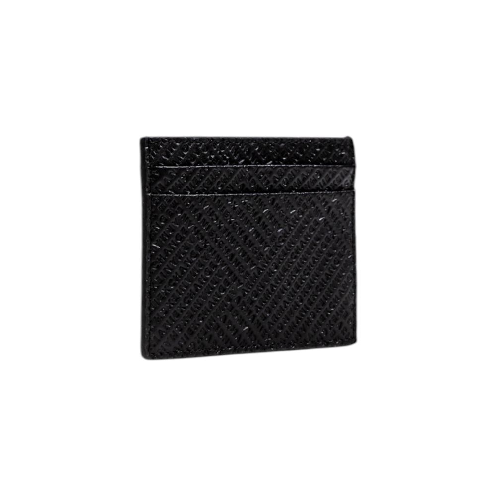 Armani Exchange Black Leather Cardholder - Timeless Luxury Accessory