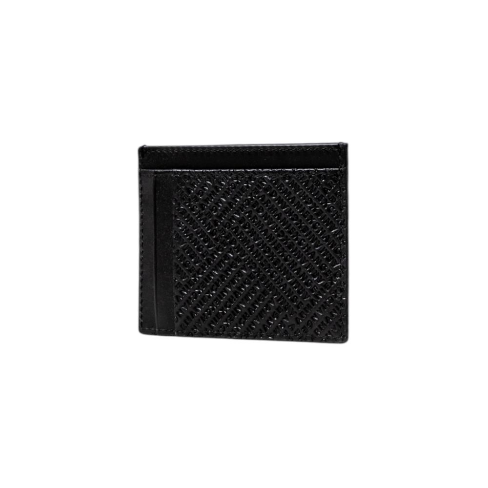 Armani Exchange Black Leather Cardholder - Timeless Luxury Accessory