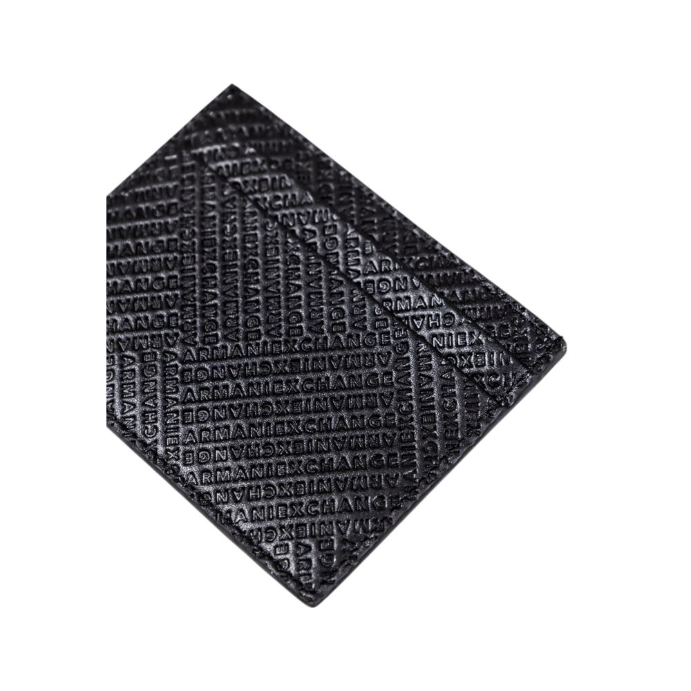 Armani Exchange Black Leather Cardholder - Timeless Luxury Accessory