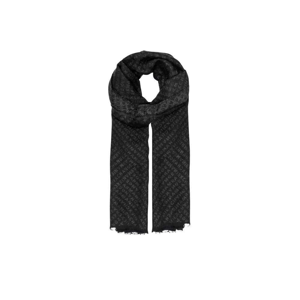 Armani Exchange Black Viscose Scarf - Timeless Luxury Accessory